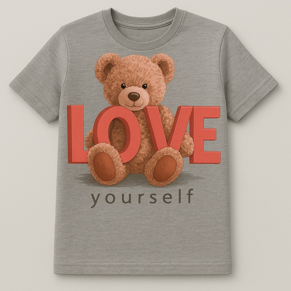 Handmade Teddy love yourself women T-shirt